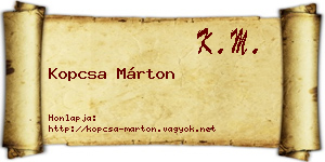 Kopcsa Márton névjegykártya